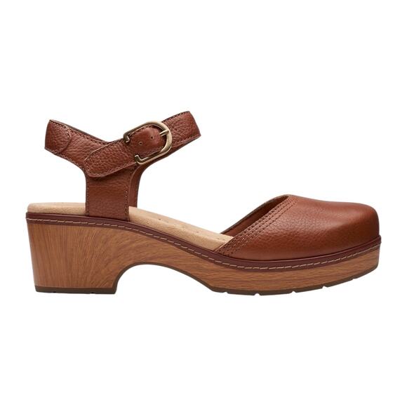 Clarks Women's Paizlee Bay Clog Style Block Heel Platform Sandals Tan Size 5 1/2 - Picture 2 of 5